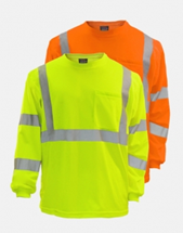 Picture of Hi Vis Safety Long Sleeve Shirt VEA-204-ST (SAFETY ORANGE IS NOT AVAILABLE IN TALL SIZES, You will get a Lime Yellow instead)