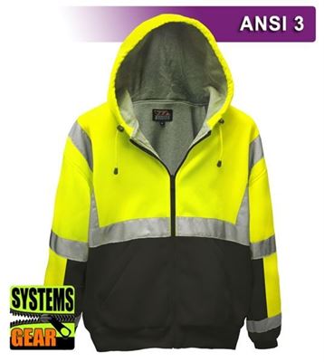 Picture of VEA-603-ST-LB High Viz 16oz Thermal Lined Full Zip Hoodie