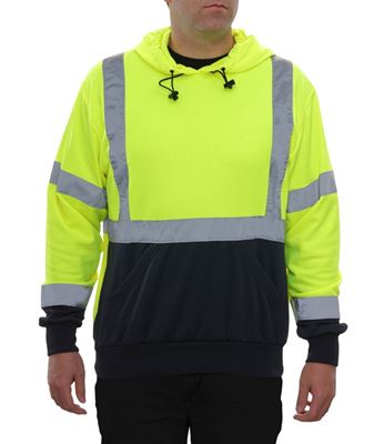 Picture of SAFETY HOODIE: HI-VIS 2-TONE PULLOVER: 7 OZ. LIME & NAVY
