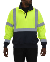 Picture of HI-VIS 2-TONE QUARTER ZIP FLEECE: 7 OZ. LIME & BLACK