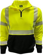 Picture of HI-VIS 2-TONE QUARTER ZIP FLEECE: 7 OZ. LIME & BLACK, NO LOGO