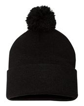 Picture of 12" Pom-Pom Cuffed Beanie. SP15