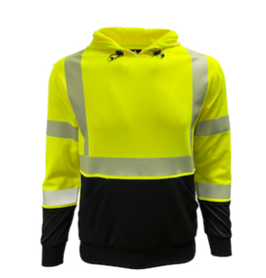 Picture of SAFETY HOODIE: HI-VIS 2-TONE PULLOVER: 7 OZ. LIME & BLACK